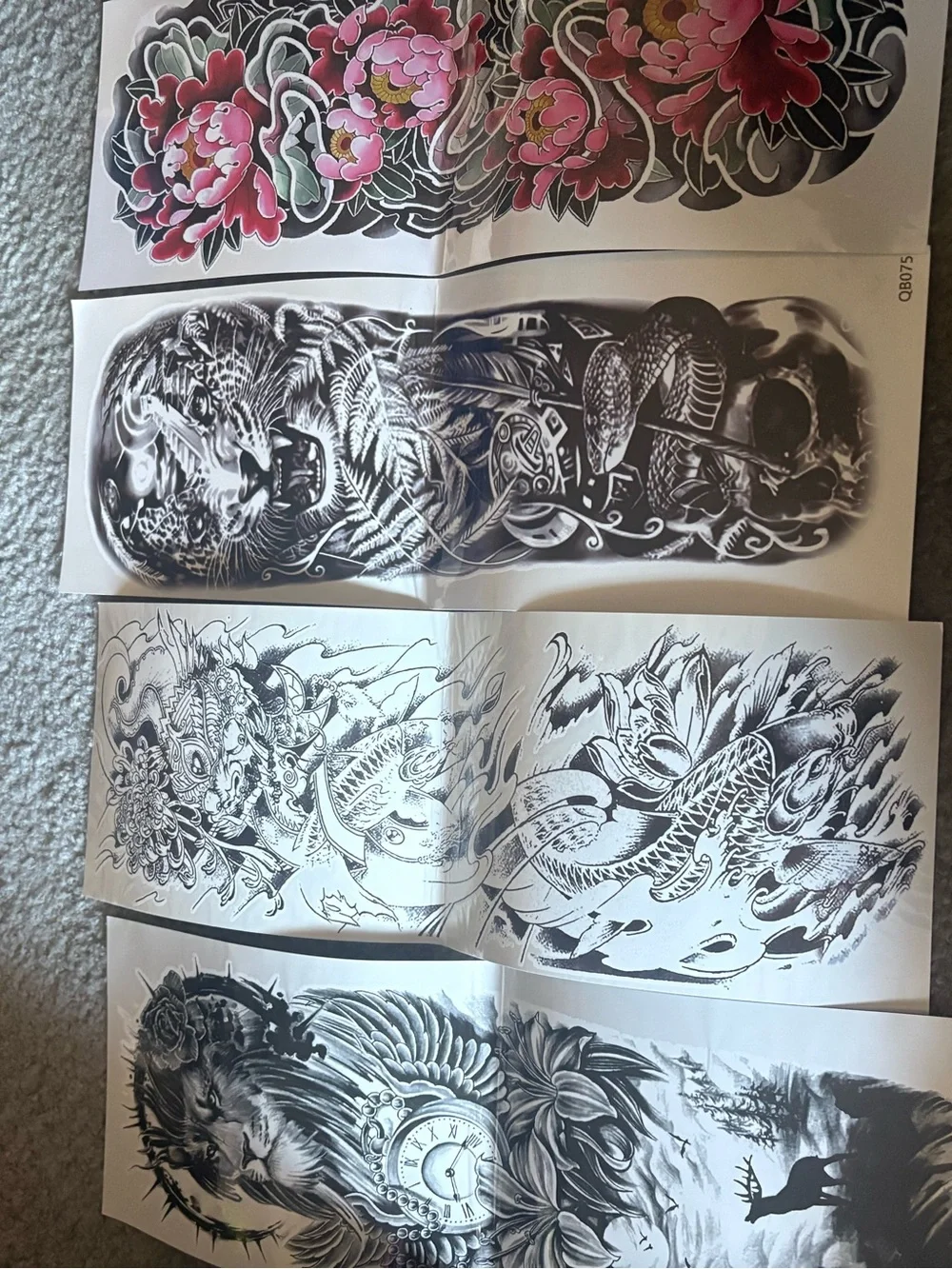 Floral Peel-and-Stick Temporary tattoos- Pink & Purple Bouquet